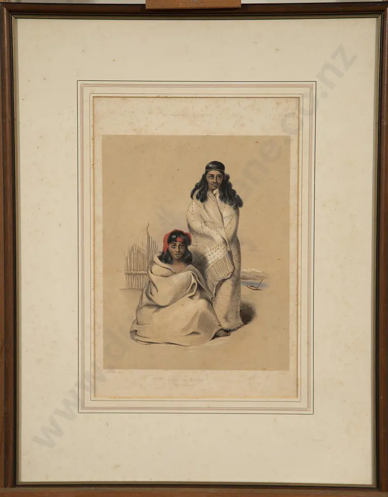 W Hawkins & George French Angas (after) E Wai and Kahoki Nieces of Ruaparaha Image 1++