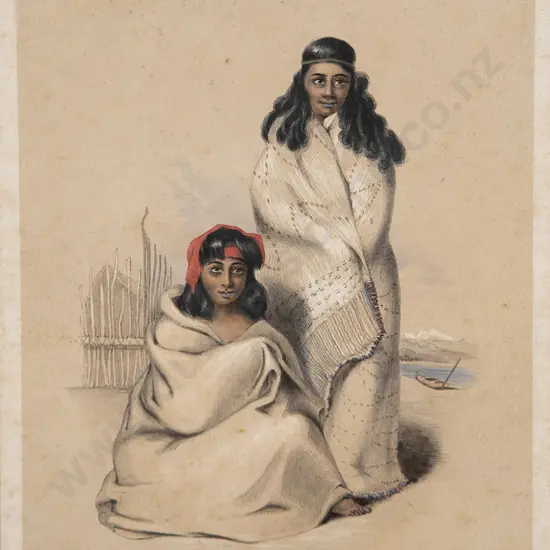 W Hawkins & George French Angas (after) E Wai and Kahoki Nieces of Ruaparaha