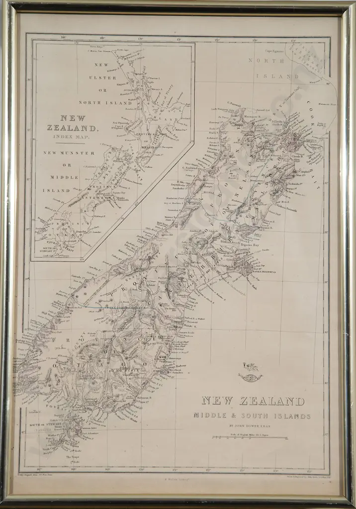 John Dower (after) Pair Of NZ North & South Island Maps Image 1++