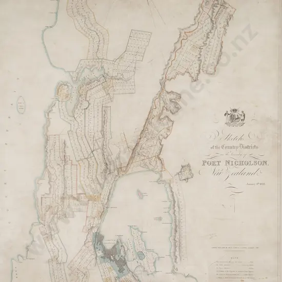 Samuel Charles Brees (Chief Surveyor) Sketch of the Country Districts in the Vicinity of Port Nicholson New Zealand January 4th 1843 (London)