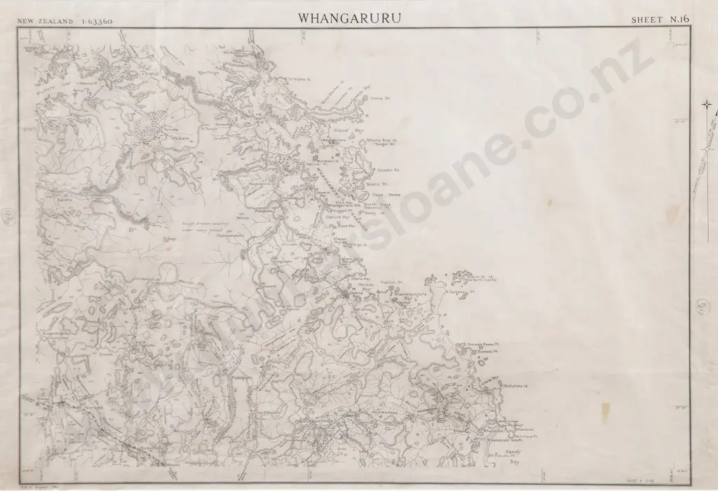 Ronal (Ron) Harris - Original Inkwork Drawing Of Whangaruru Image 1++