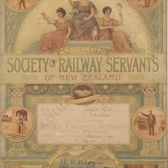 Victorian Amalgamated Society Of Railway Servants Of New Zealand Poster