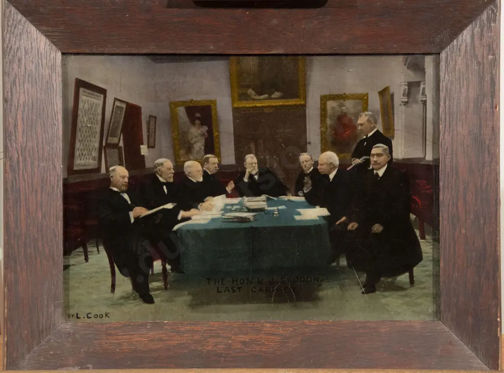 L Cook - Coloured Photographic Print Of Hon. R J Seddon's Last Cabinet Image 1++