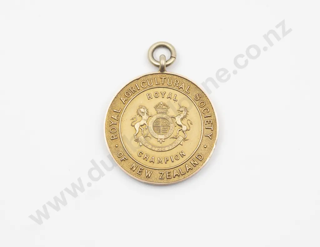 9ct Gold Royal Agricultural Society of NZ Medallion Image 1++