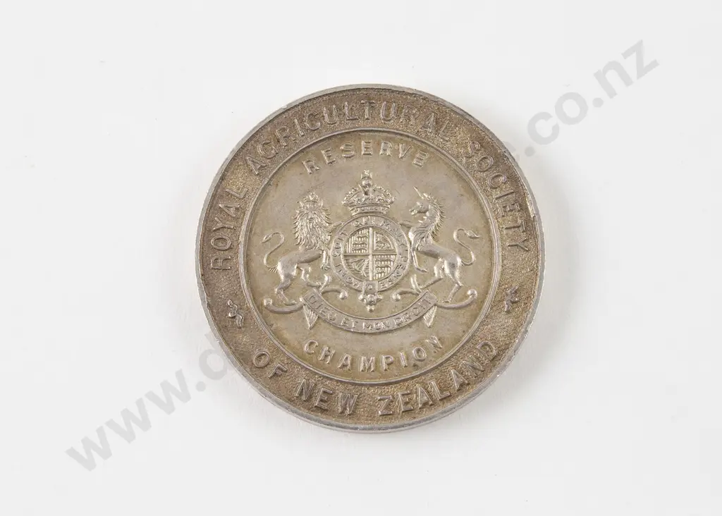 NZ Silver Royal Agricultural Society of NZ Medallion Image 1++