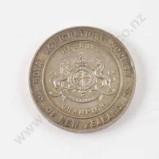 NZ Silver Royal Agricultural Society of NZ Medallion