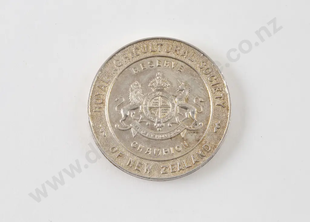 NZ Silver Royal Agricultural Society of NZ Medallion Image 1++