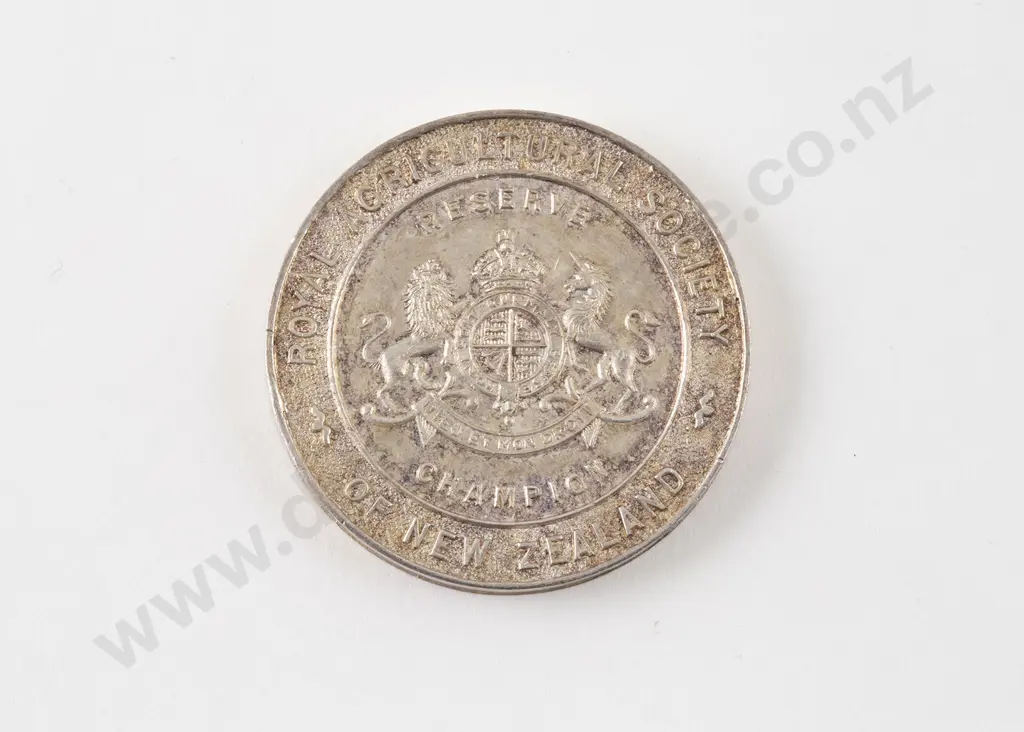 NZ Silver Royal Agricultural Society of NZ Medallion Image 1++