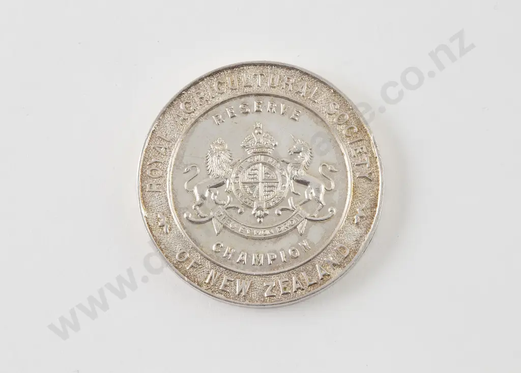 NZ Silver Royal Agricultural Society of NZ Medallion Image 1++