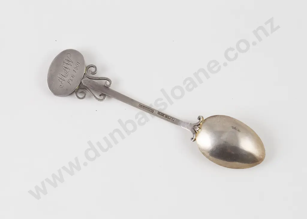 NZ Silver and Greenstone Teaspoon Image 1++
