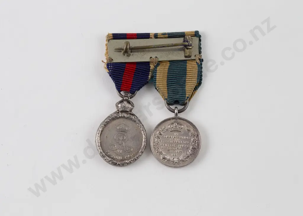 Pair SIlver Miniature Royal Commemorative Medals Attribution to Richard Seddon Image 1++