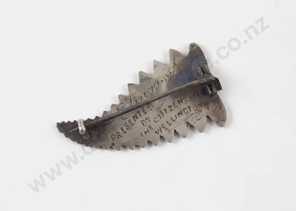 NZ Silver 'NZ' Fern Brooch Image 1++
