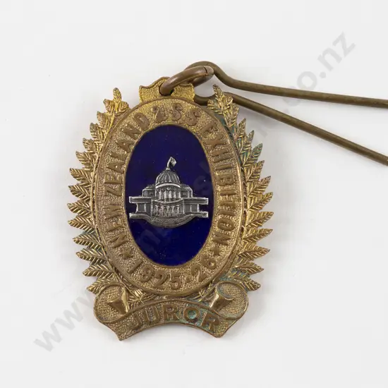 NZ Gilt Metal New Zealand & S/S Exhibition 1925-26 Juror Medal