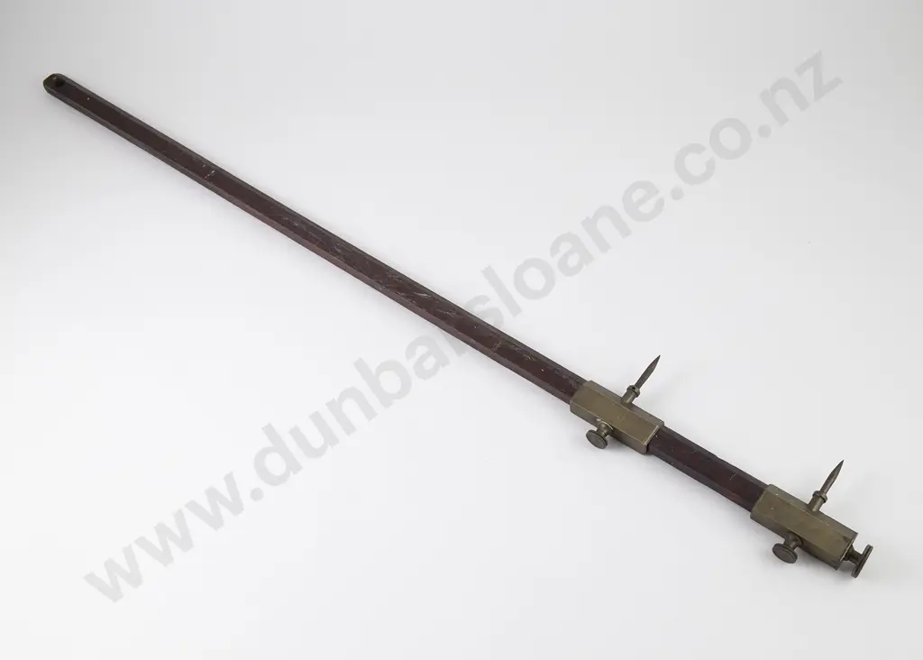 From the Family Studio of Anton Teutenberg: Brass & Mahogany  Sliding Gauge Image 1++