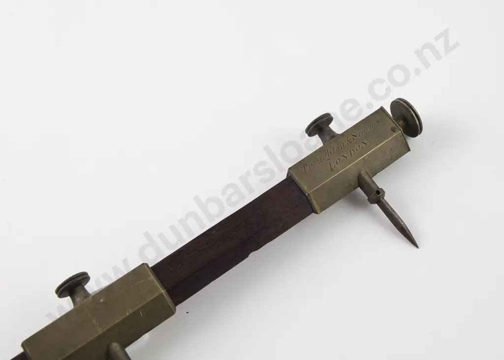 From the Family Studio of Anton Teutenberg: Brass & Mahogany  Sliding Gauge Image 1++