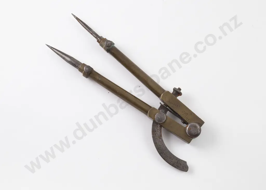 From the Family Studio of Anton Teutenberg: Pair Brass and Steel Caliper/Divider by O Stoddard c1872 Image 1++