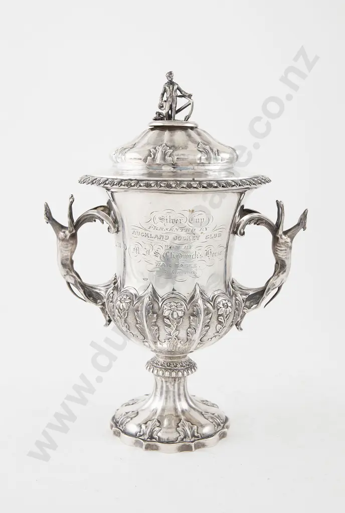 C19th S/S Auckland Jockey Club Horse Racing Cup Image 1++