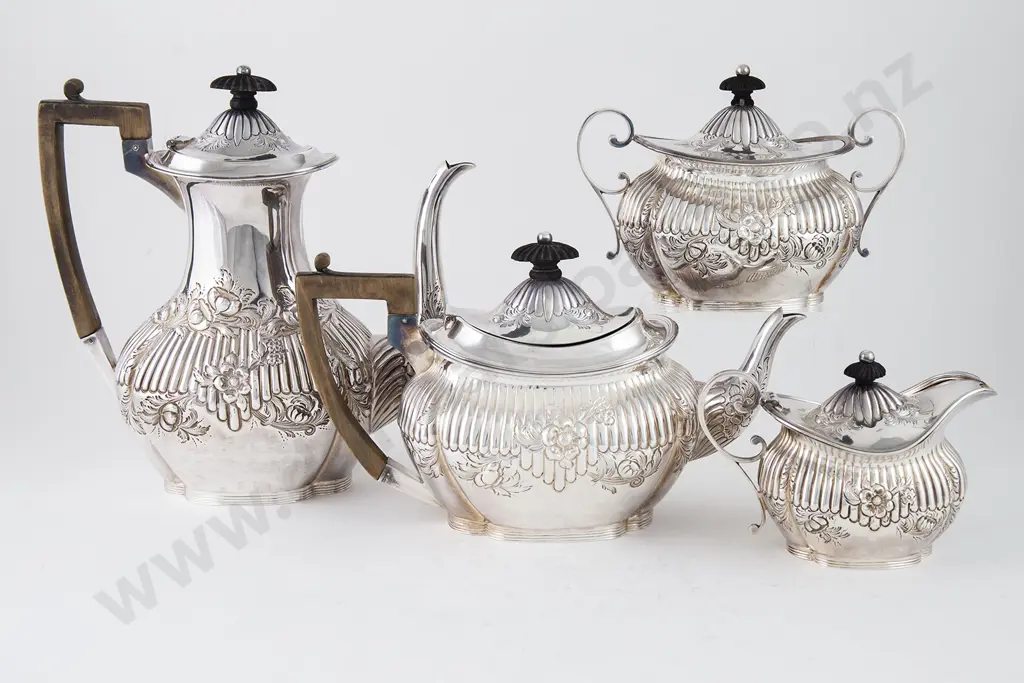 S/P Four Piece Tea & Coffee Set Image 1++