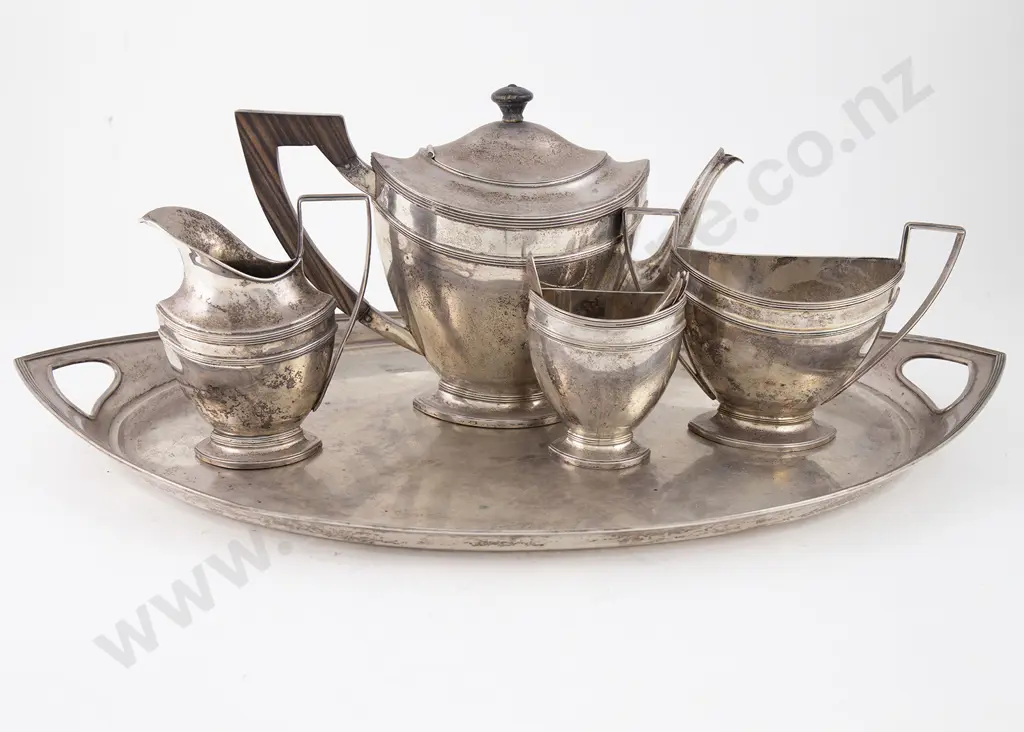 Dutch Silver Five Piece Tea Set By J M van Kempen & Zonen Image 1++