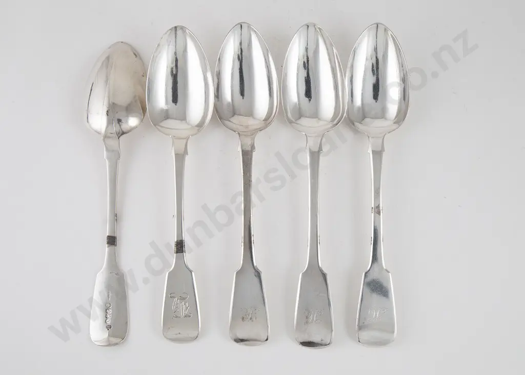 5 Wm IV & Vict Irish S/S Tablespoons Image 1++