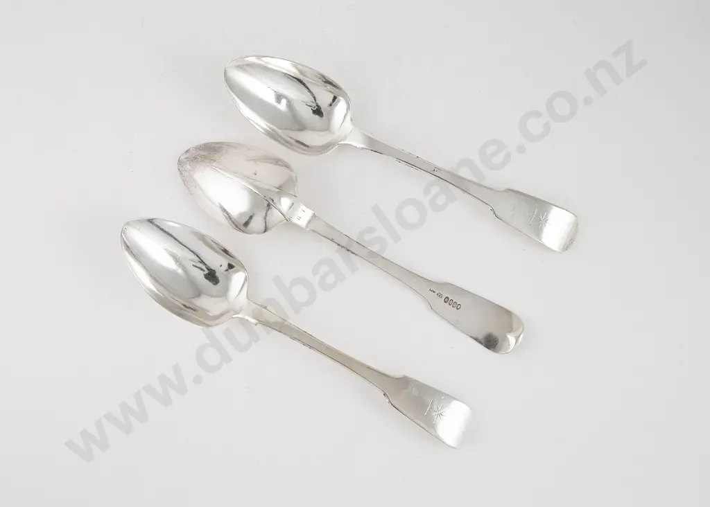 Set Of 3 Geo IV Irish S/S Tablespoons Image 1++