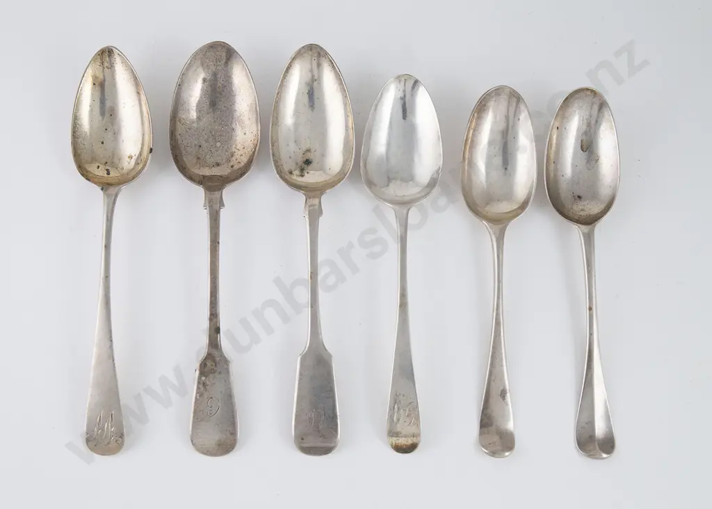 Six Various Georgian & Vict S/S Tablespoons Image 1++