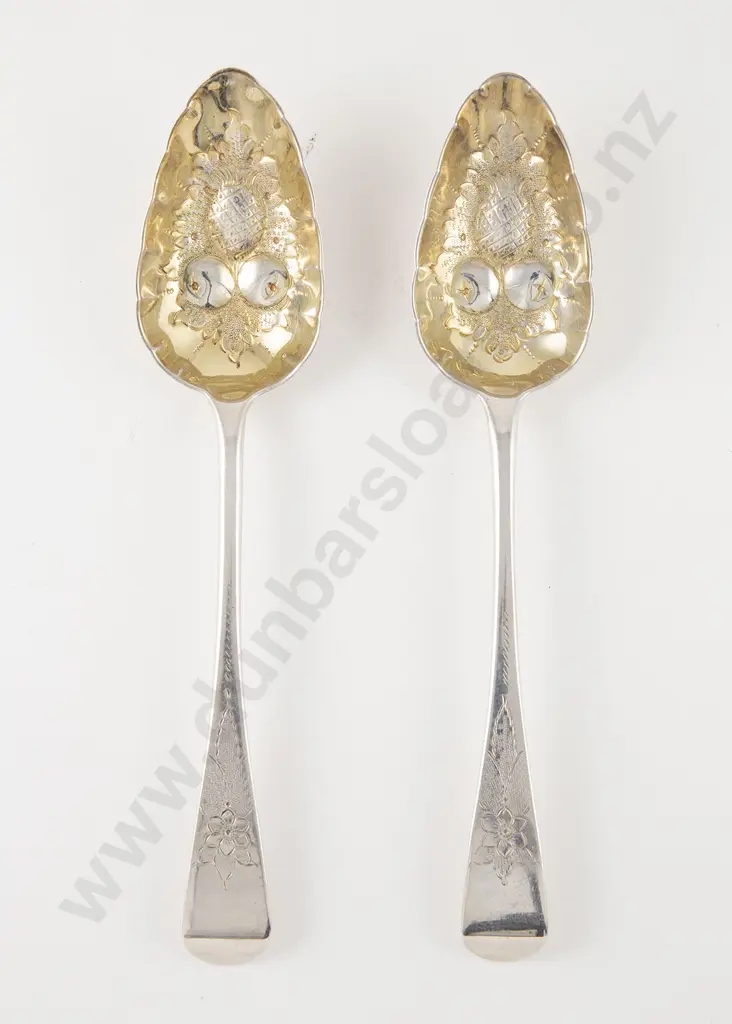 Pair Geo IV S/S Berry Spoons Image 1++