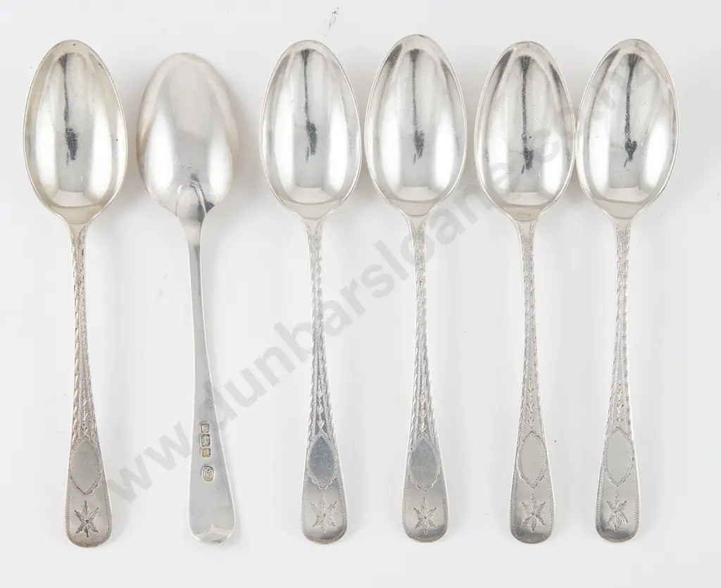 Set Of 6 Geo V S/S Teaspoons Image 1++