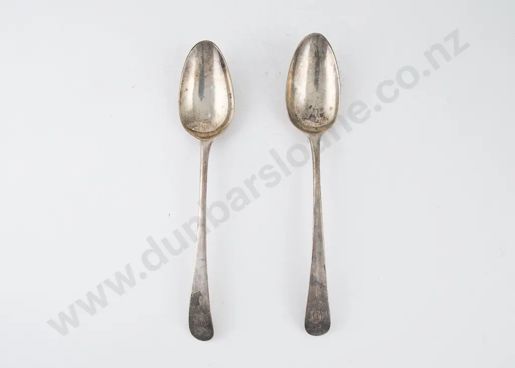 Pair Geo III Tablespoons By Hester Bateman Image 1++