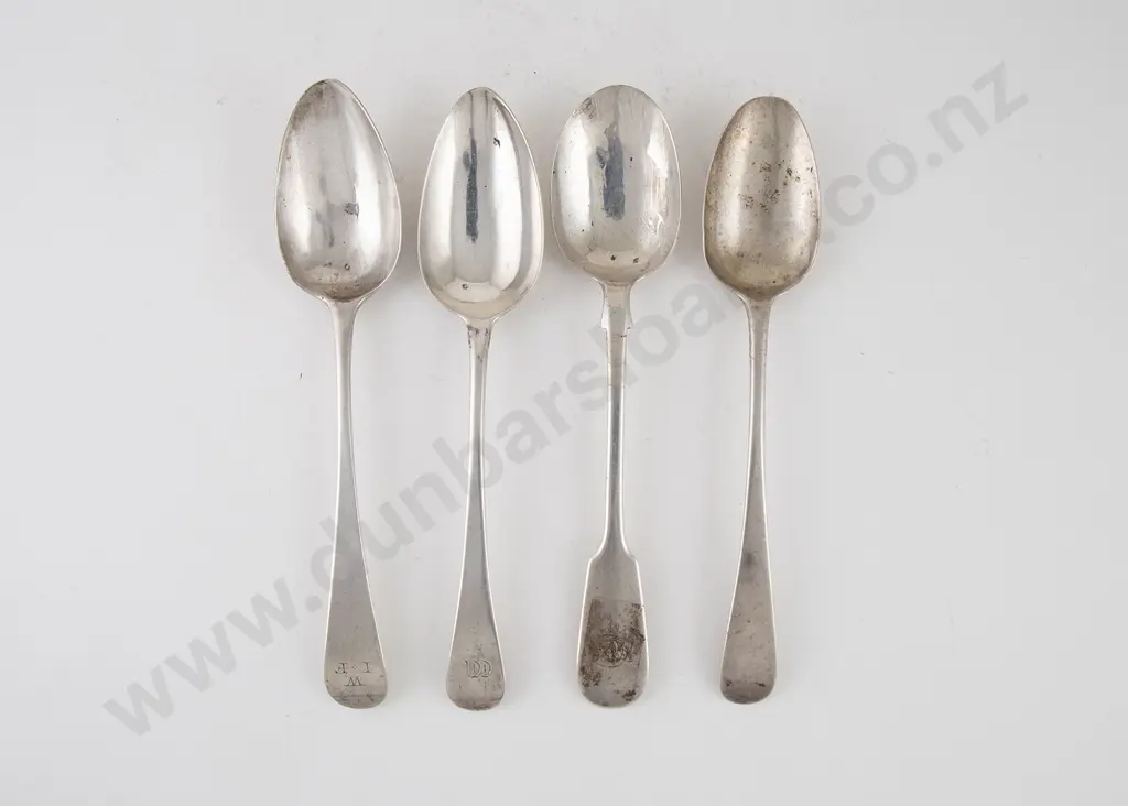 Four Various Georgian S/S Tablespoons Image 1++
