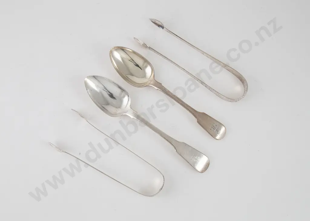 Two C19th S/S Fiddle Pattern Dessert Spoons Image 1++