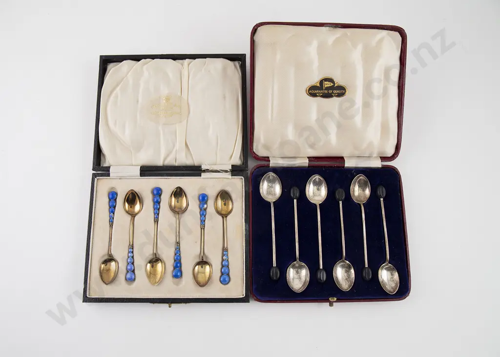 Two Cased Sets Of S/S Coffee Spoons Image 1++