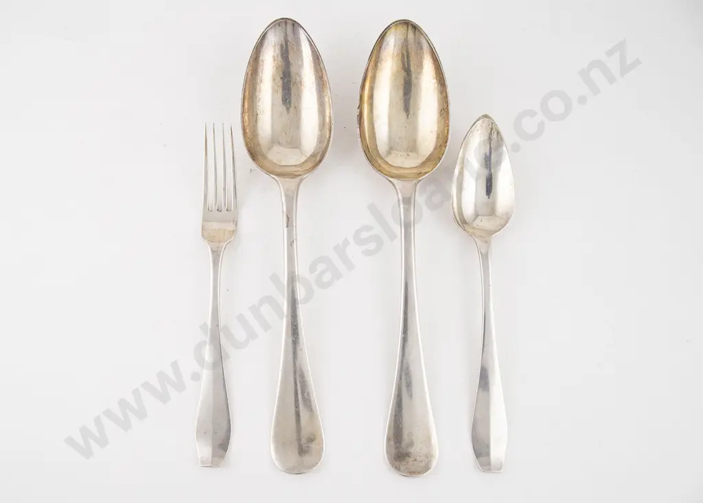 Pair Dutch Silver Basting Spoons Image 1++