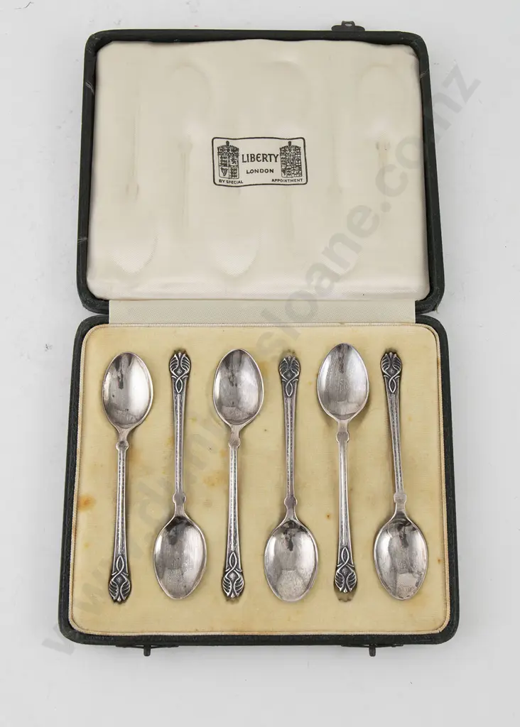 Cased Set Of 6 Liberty & Co S/S Coffee Spoons Image 1++