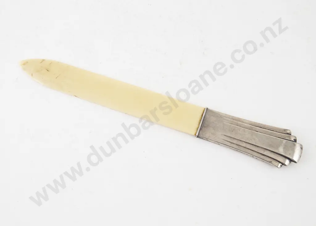 Art Deco S/S Handled Ivory Letter Opener Image 1++