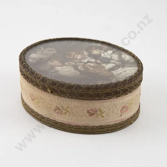 Oval Fabric Bound Jewellery Box