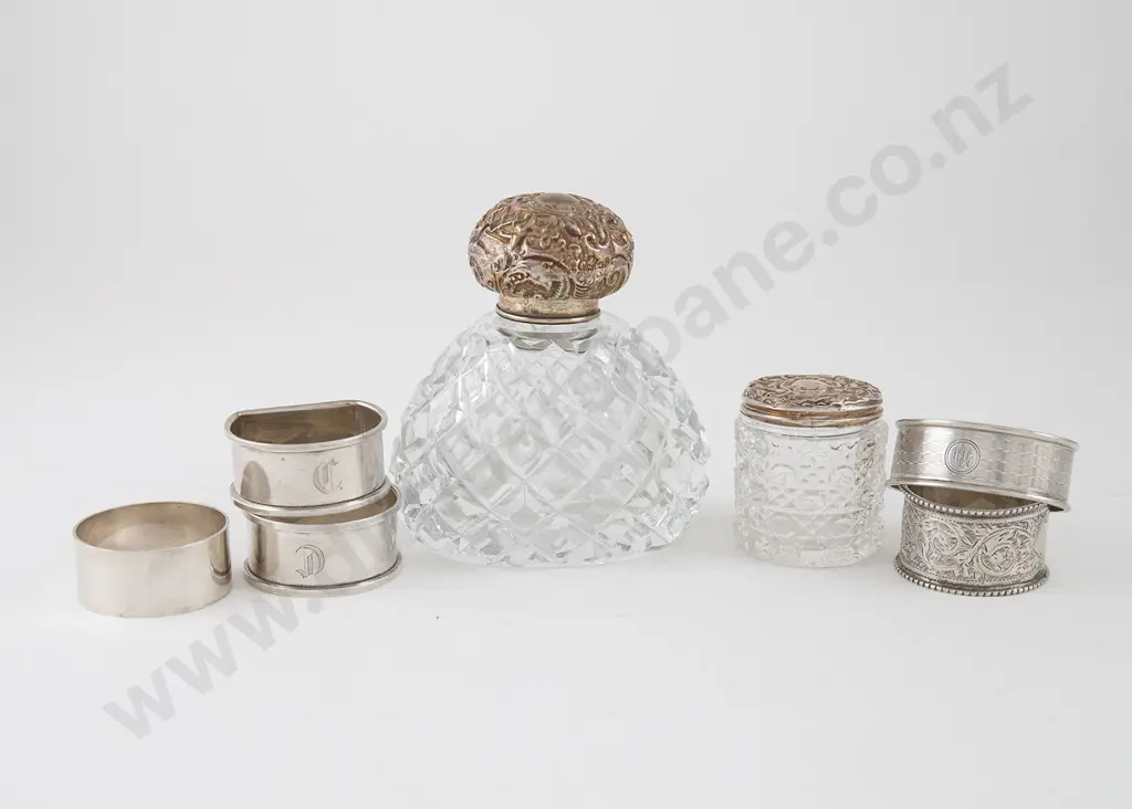 2 S/S Topped Glass Dressing Table Bottles Image 1++