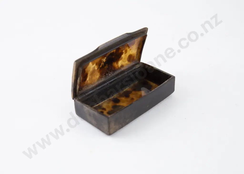 C19th Tortoiseshell & Gold Pique Work Snuff Box Image 1++