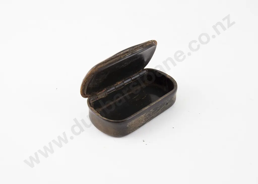 C19th Pressed Horn Tortoiseshell & Inlaid Snuff Box Image 1++