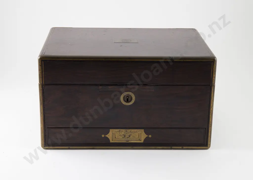 Early Vict Rosewood Travelling Vanity Box Image 1++