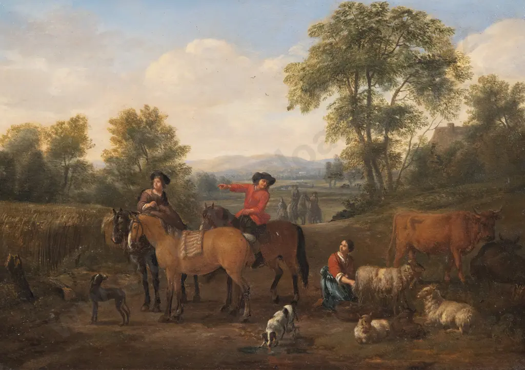 Manner of Nicolaes Petersem Berchem - Extensive European Landscape Study Image 1++