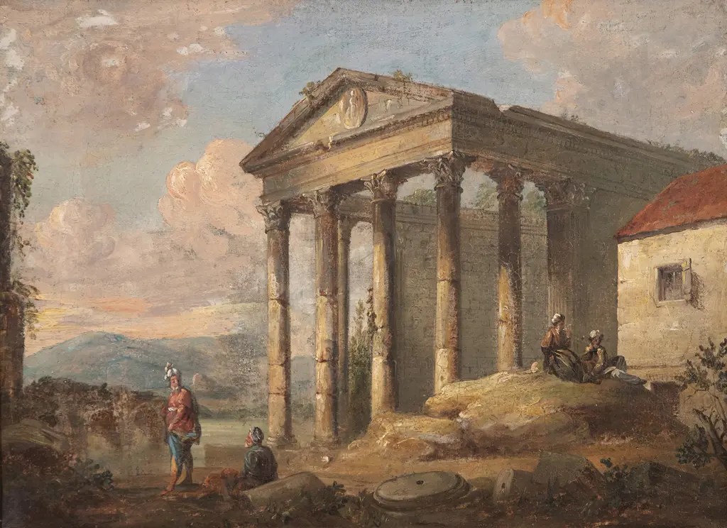 C19th Italian School - A Capriccio Landscape Image 1++