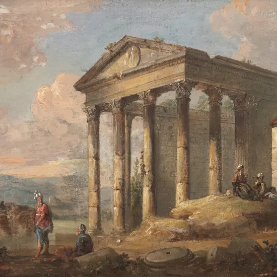 C19th Italian School - A Capriccio Landscape