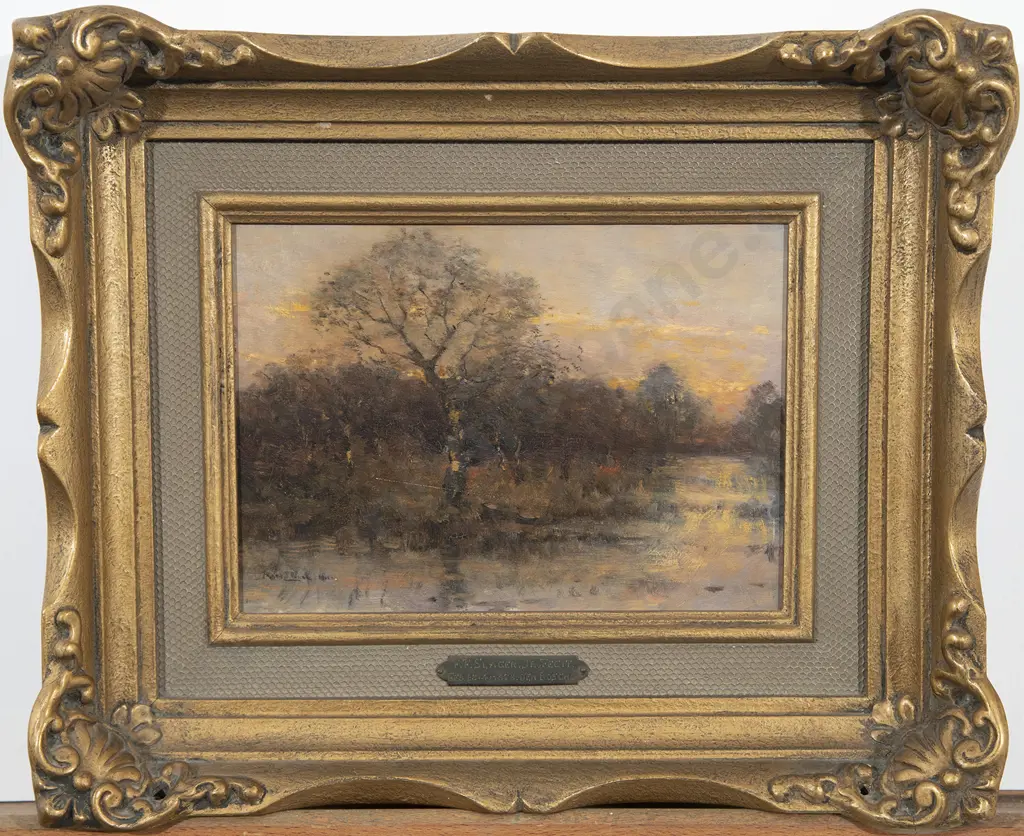 Frederic Francois Slager (Dutch 1876-1952) - A Dutch River Landscape Image 1++