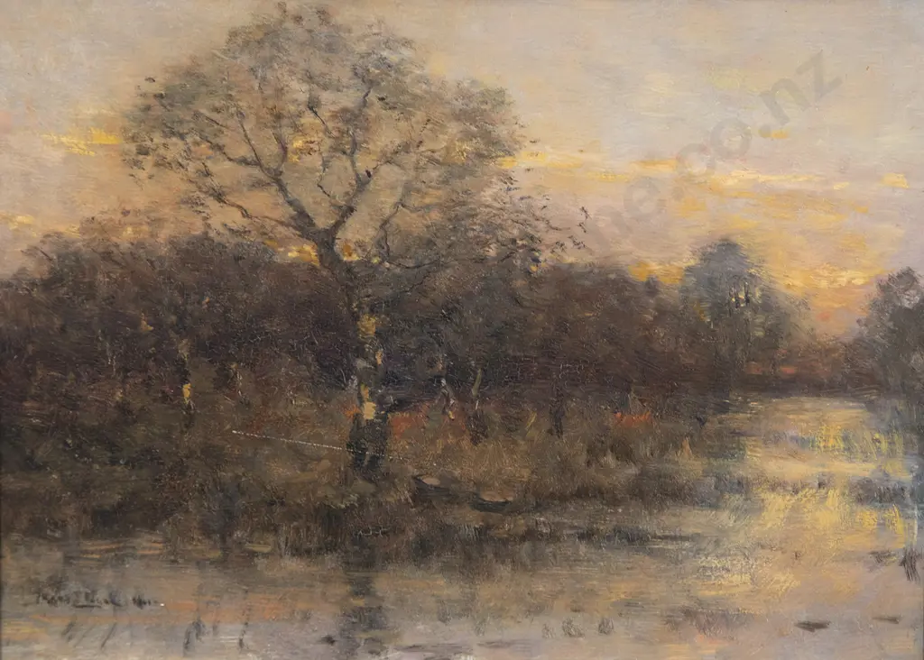 Frederic Francois Slager (Dutch 1876-1952) - A Dutch River Landscape Image 1++