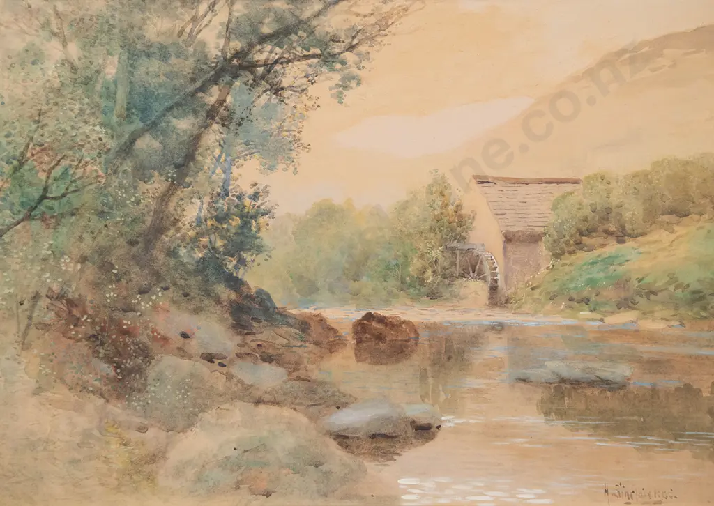 A Sinclair RSA - River Landscape With Water Mill Image 1++