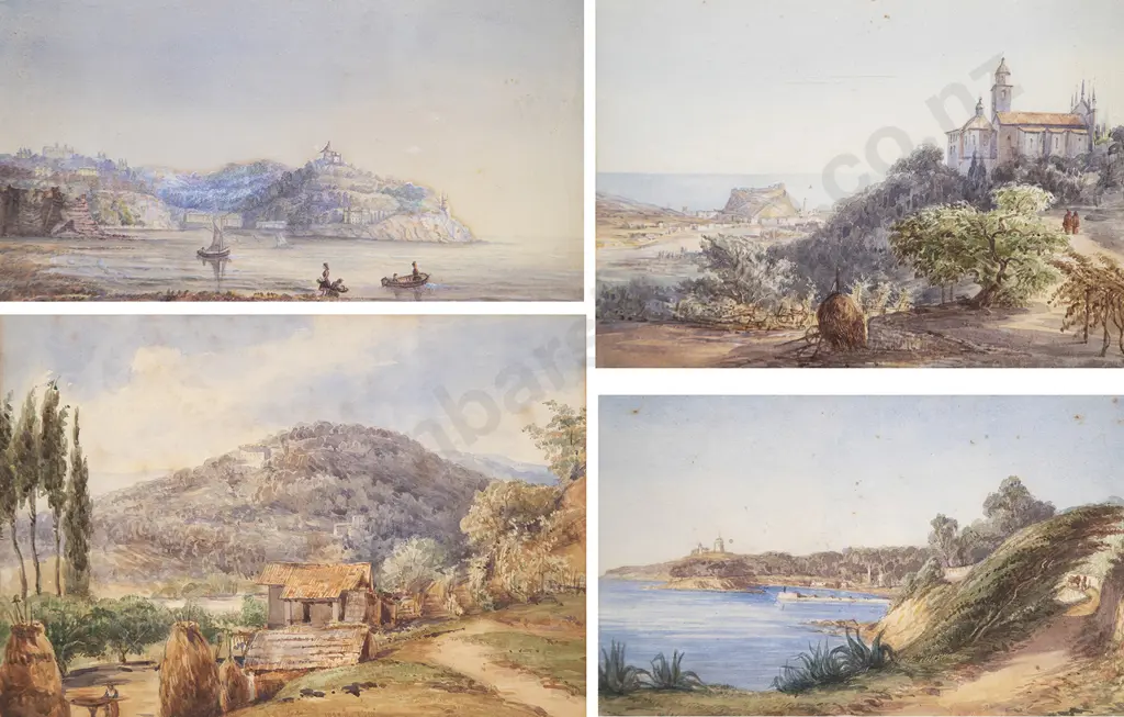 Late C19th Four Various European Landscape Views Image 1++