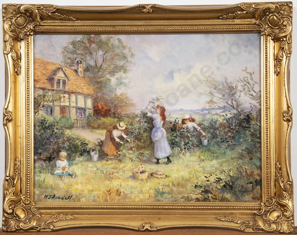 M J Rendell (British) - Pair of Rustic English Landscapes Image 1++