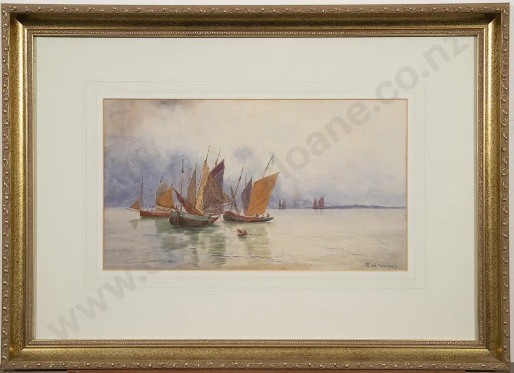 R Warren Vernon - Fishing Boats At Dusk Image 1++
