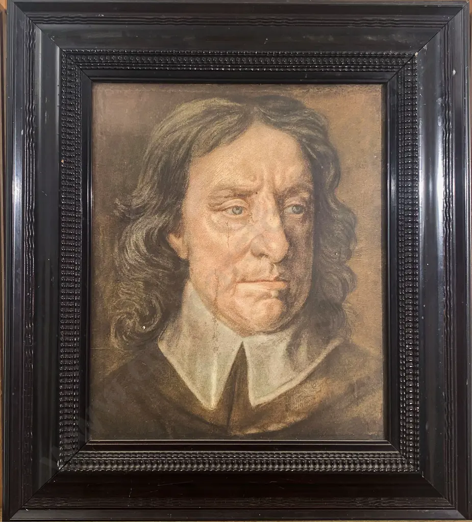 C19th Pastel Portrait of Oliver Cromwell Image 1++